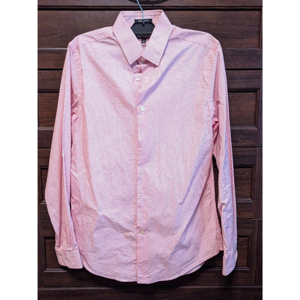 red patterned dress shirt